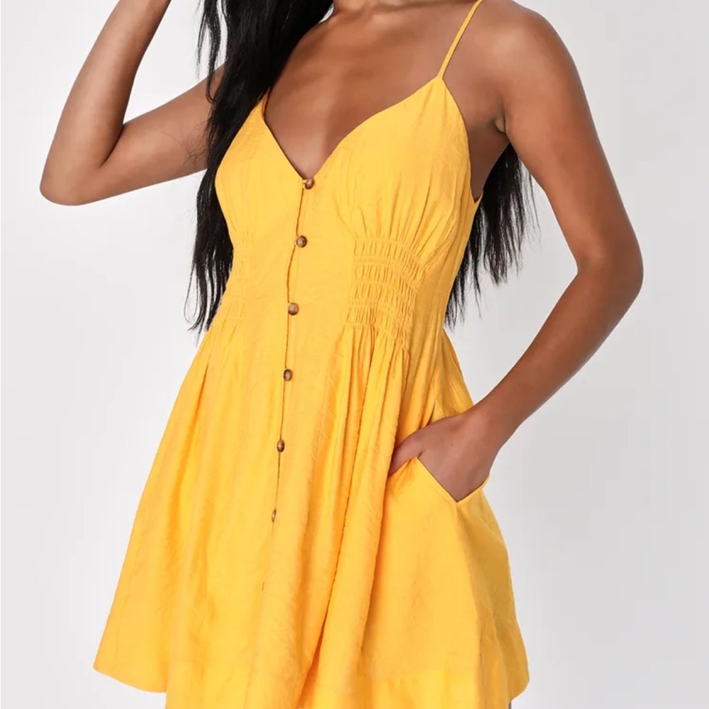 Lulu's Sunny Yellow Mini Dress